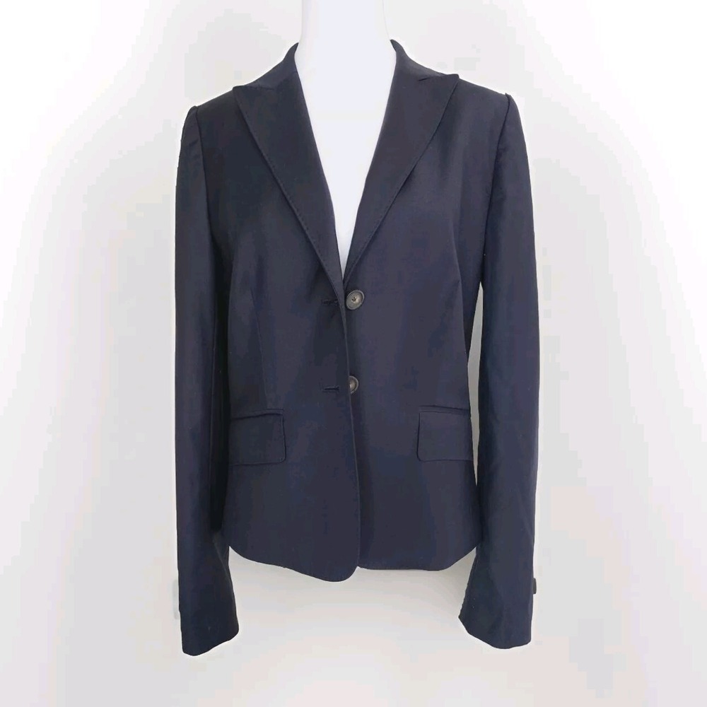 J CREW Women's Blazer Blue Navy Size 8T Two Buttons